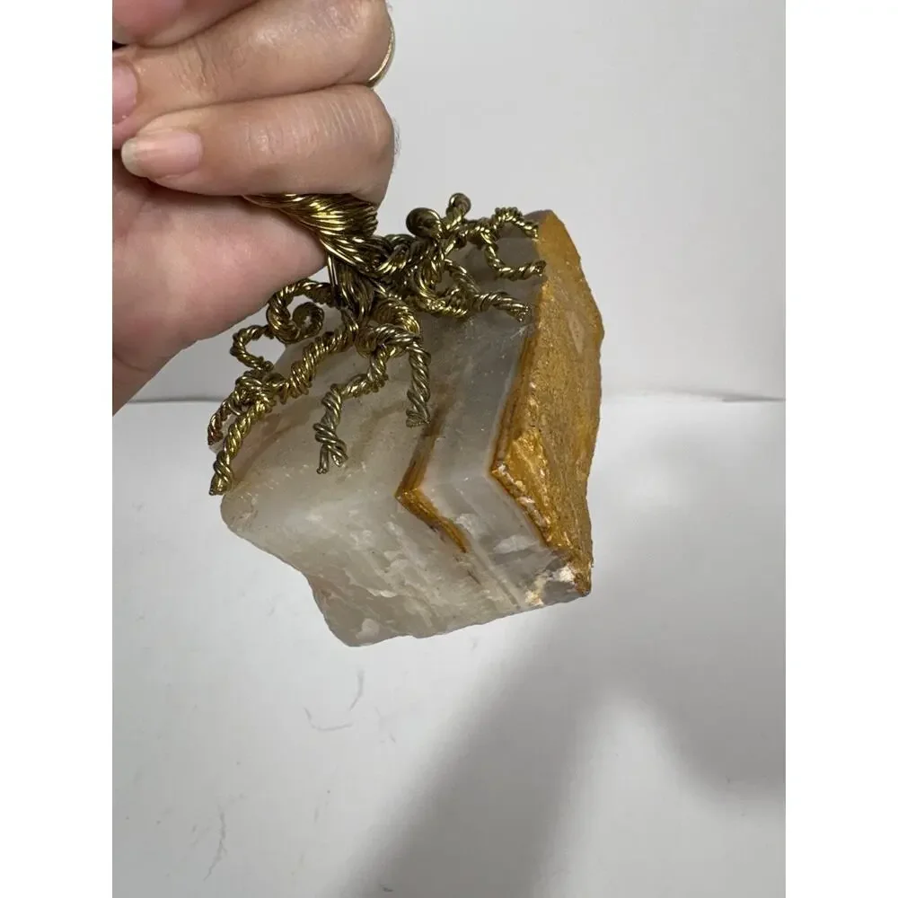 Tree of Life or‎ Feng Shui tree, crafted with beads on Marble stone base Golden
